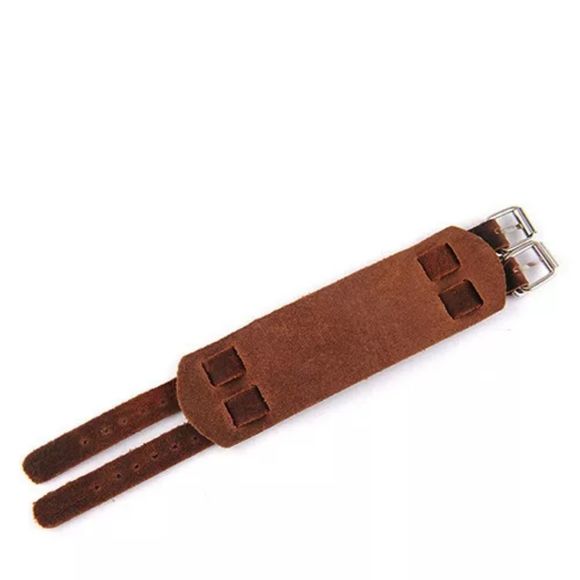 Wide Leather Belt Strap Buckle Adjustable Cuff - Picture 9 of 10